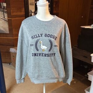 SHEIN Gray Silly Goose University Sweater